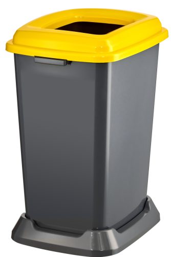Nádoba na zber odpadu Planet Selective, plast, otvorené veko, žltá, 50L