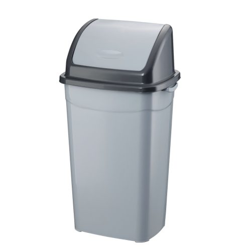 Odpadkový kôš Planet s výklopným vekom, plast, sivý/antracit, 70 l