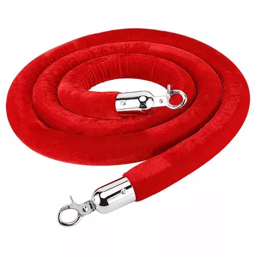 Červené velúrové zahradzovacie lano, 240cm (VKPK24)