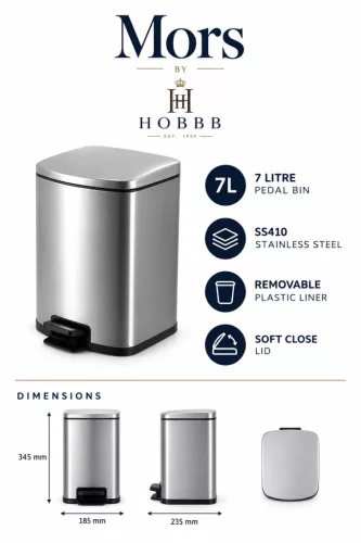 HOBBB Mors kúpeľňový odpadkový kôš, 7,0 l