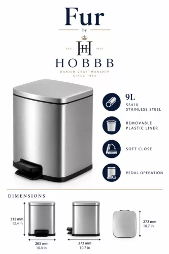HOBBB Fur odpadkový kôš do izby pre hostí, 9,0 l