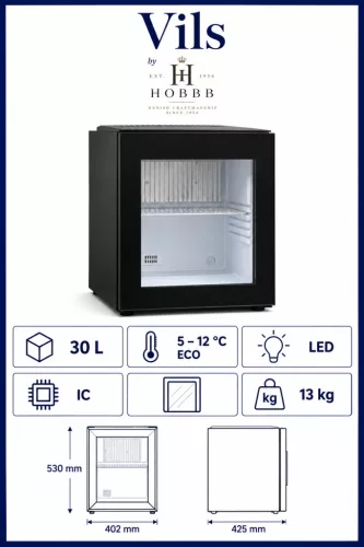 HOBBB Vils minibarová chladnička, 30 l