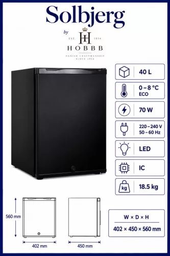HOBBB Solbjerg minibarová chladnička, 40 l (XC-40A)