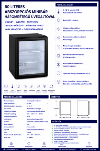 HOBBB Rønde minibarová chladnička, 60 l