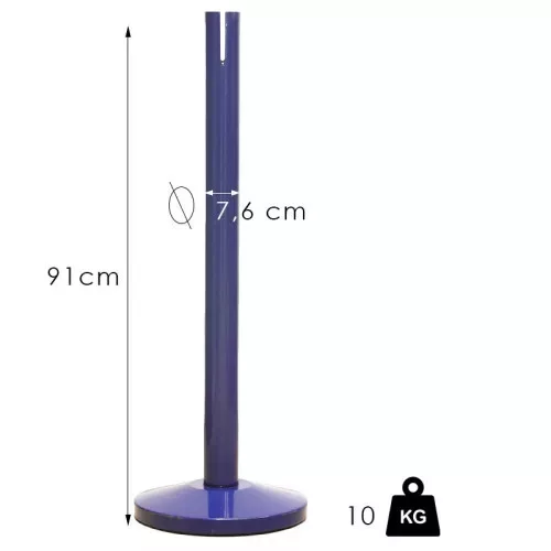 XL zahradzovací stĺpik s pásom, 4.8m, bez pásu (XLO-blue)
