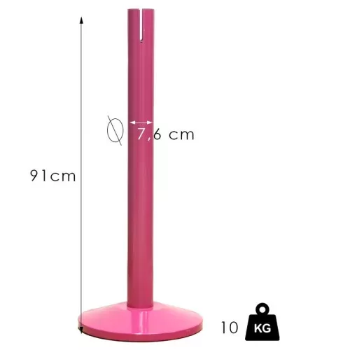 XL zahradzovací stĺpik s pásom, 4.8m, bez pásu (XLO-pink)
