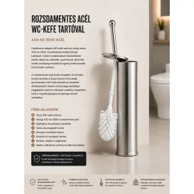 Nerezová WC kefa s držiakom – oceľ 430 (18/0)